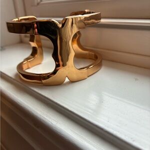 Tory Burch Gemini Link Wide Cuff Bracelet Gold